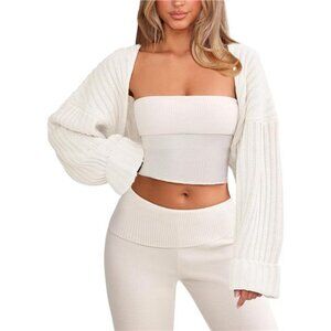 Chunky Knit Bolero Shrug Cardigan Sweater for Women Fall Open Front